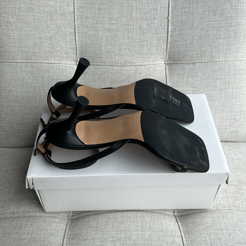 NEW & Other Stories 100% Genuine Leather Strappy Leather Heeled Sandal - Black - Picture 6 of 8